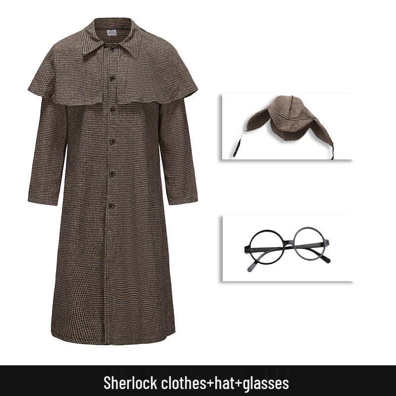 

Костюм Шерлока Холмса для дітей та дорослих - Косплей детективного вбрання для Хелловіну або сценічного виступу 120cm