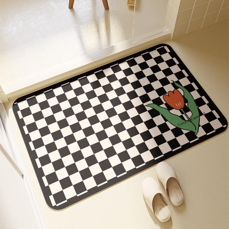 Simple Bathroom Diatom Mud Foot Mat Bathroom Door Mat Toilet Non-Slip Mat Toilet Absorbent Floor Mat