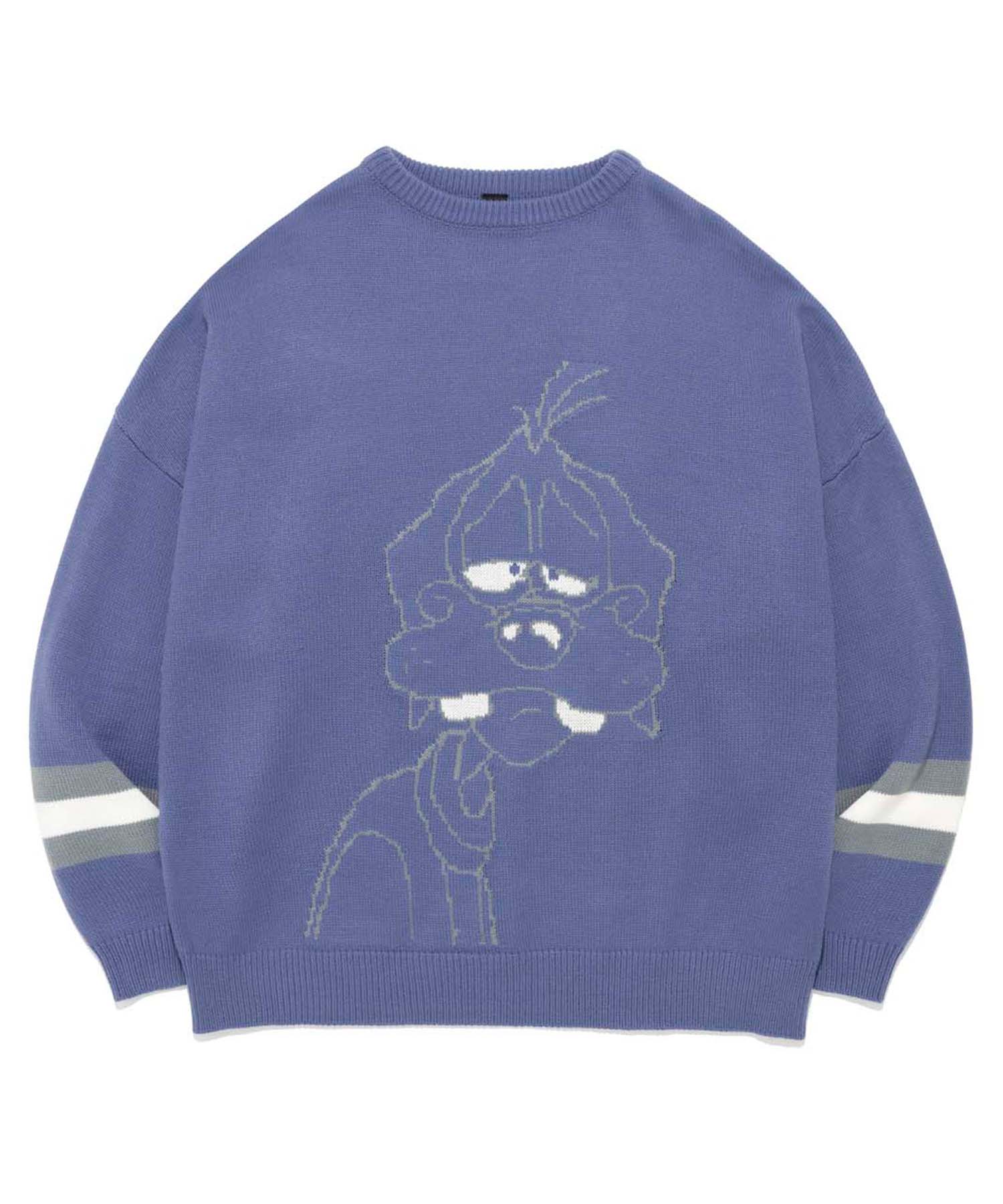 Retriever Club Sleeping Dog Knit [Baby Blue] Baby Blue/L