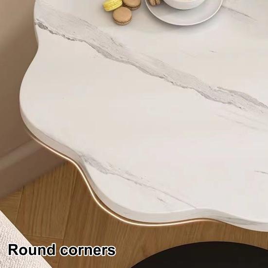 C-shaped Side Table with Flower Shape Tabletop Office Living Room Bedroom 45659