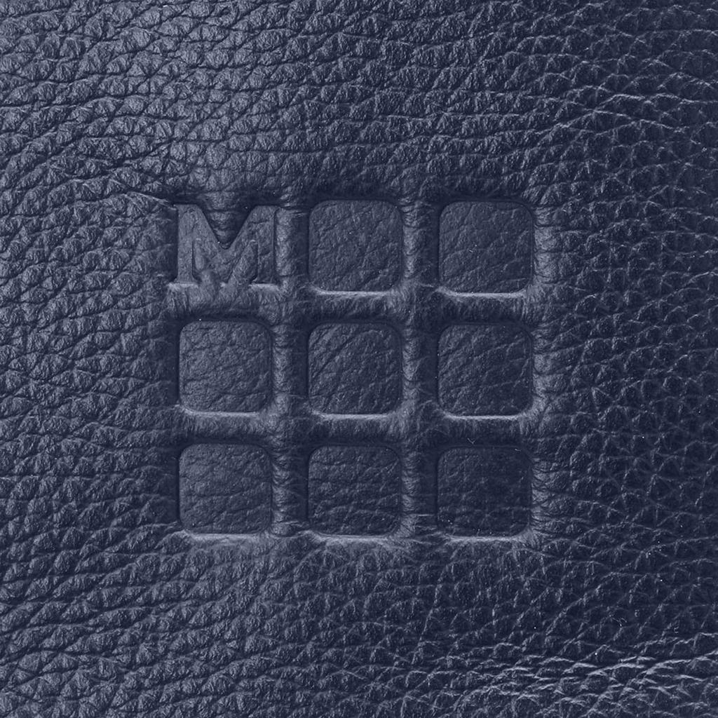 Moleskine Classic Leather Business Backpack with 15-inch Laptop Storage, Vertical Design, Sapphire Blue