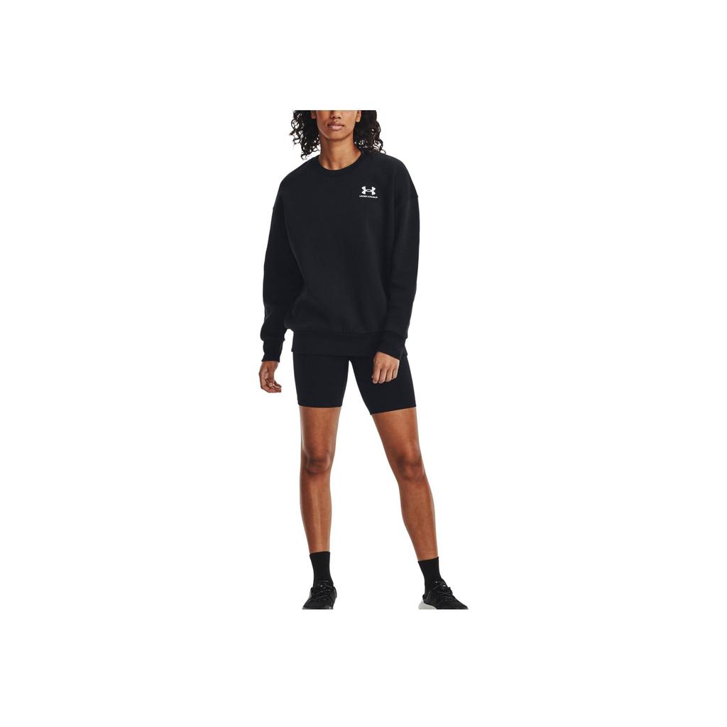 Under Armour Solid Logo Crew Neck Pullover Long Sleeve Sweatshirt Women Sweatshirt Black 1379475-001