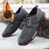 "Men's Winter Cotton Canvas Shoes with Plush Lining - 2024 Casual Warmth"