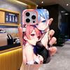 ReZero Rem Ram Jelly Double layer Pink Mobile Phone Case for iPhone 17 16 15 14 13 12 11 Air Pro Max Plus Protective