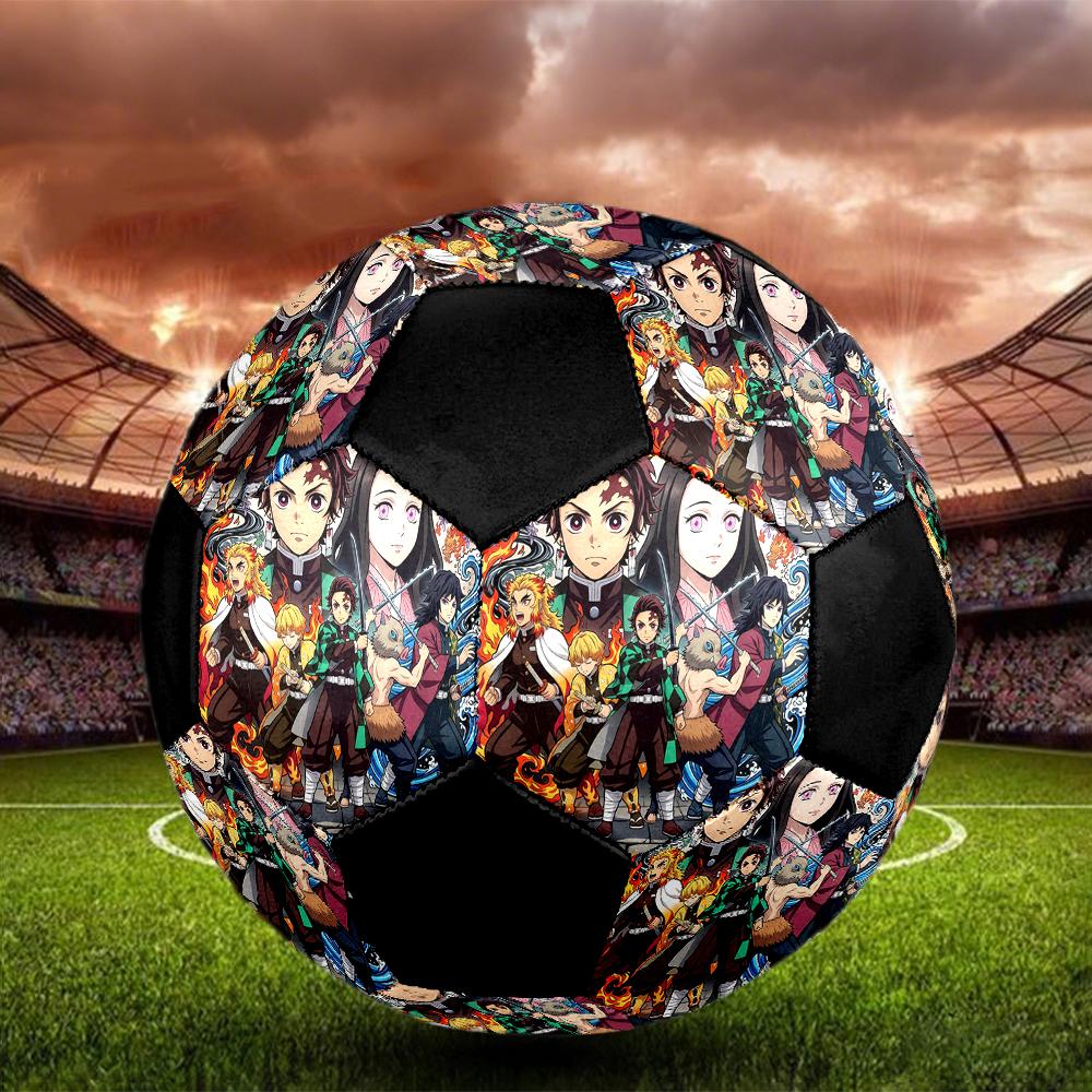 1pc Demon Slayer Kimetsu No Yaiba Football Soccer Ball Size 5 Indoor Soccer Ball Fashion Colorful  Backyard Game -Great For Sports Fans Gift HE4