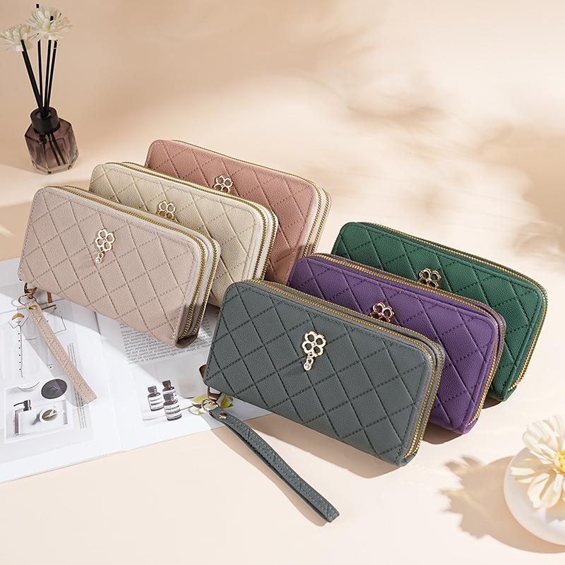 Wallet Women's Long and Large Capacity Wallet Women's Zipper Multifunctional Handbag Clip