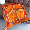 Spring and Summer Simulated Silk Printing Silk Scarf Square Scarf High-end Shawl Sunscreen Neck Small Square Scarf Headscarf Women's Scarf