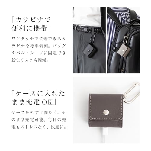 [Dom Teporna] Soundcore Liberty 5 and 4 Case Only, Genuine Leather Earphone Case, Anker Compatible, Full Protection, Charging While in Place, Carabine