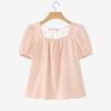 ZANZEA Women Square Collar Summer Casual Short Sleeve Blouse