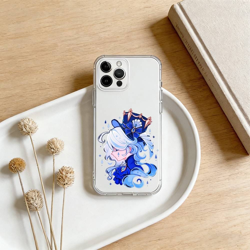

Genshin Impact F-Furina Phone Case For iPhone 17 16 15 14 13 12 11 Mini Pro Max Plus Transparent Cover iPhone15