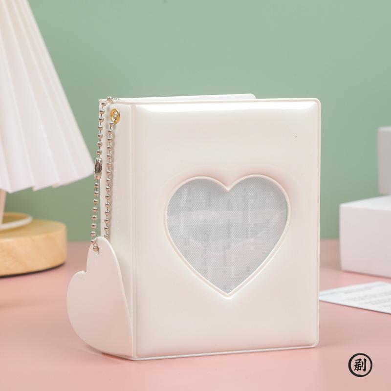 1piece 3 Inch Photocard Holder Heart Love Hollow Photo Album 32 Pockets Card Binder Mini Idol Pictures Storage Case