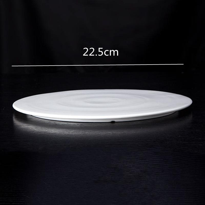 European White Ceramic Steak Plate Sushi Cake Dessert Flat Plate Hotel Restaurant Dinner Dishes Western Food Plate Kitchenware