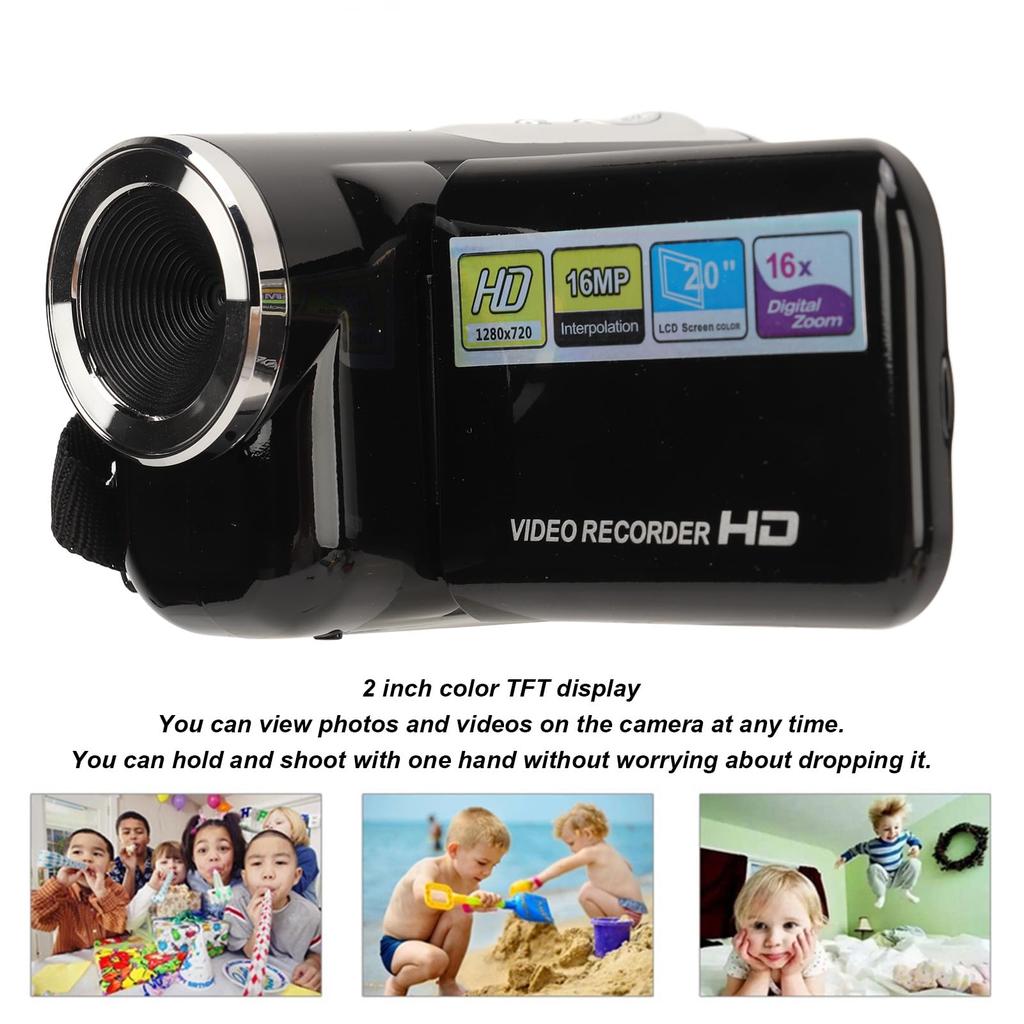 2-inch Handycam 1080P HD Video Camera with 16MP 16-inch Digital Zoom for Kids, Teens, Students, Beginners, and Seniors