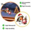 Removable Glass Stickers Christmas Bird Window Cling, Static Sticker with Santa Hat And Bauble, Decorative Wall Art Waterproof UV-Resistant Decal for