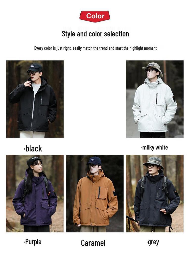 Men's Trendy Autumn Windbreaker: Stylish, Three-Proof, Warm Workwear and Casual Cotton Jacket for Couples