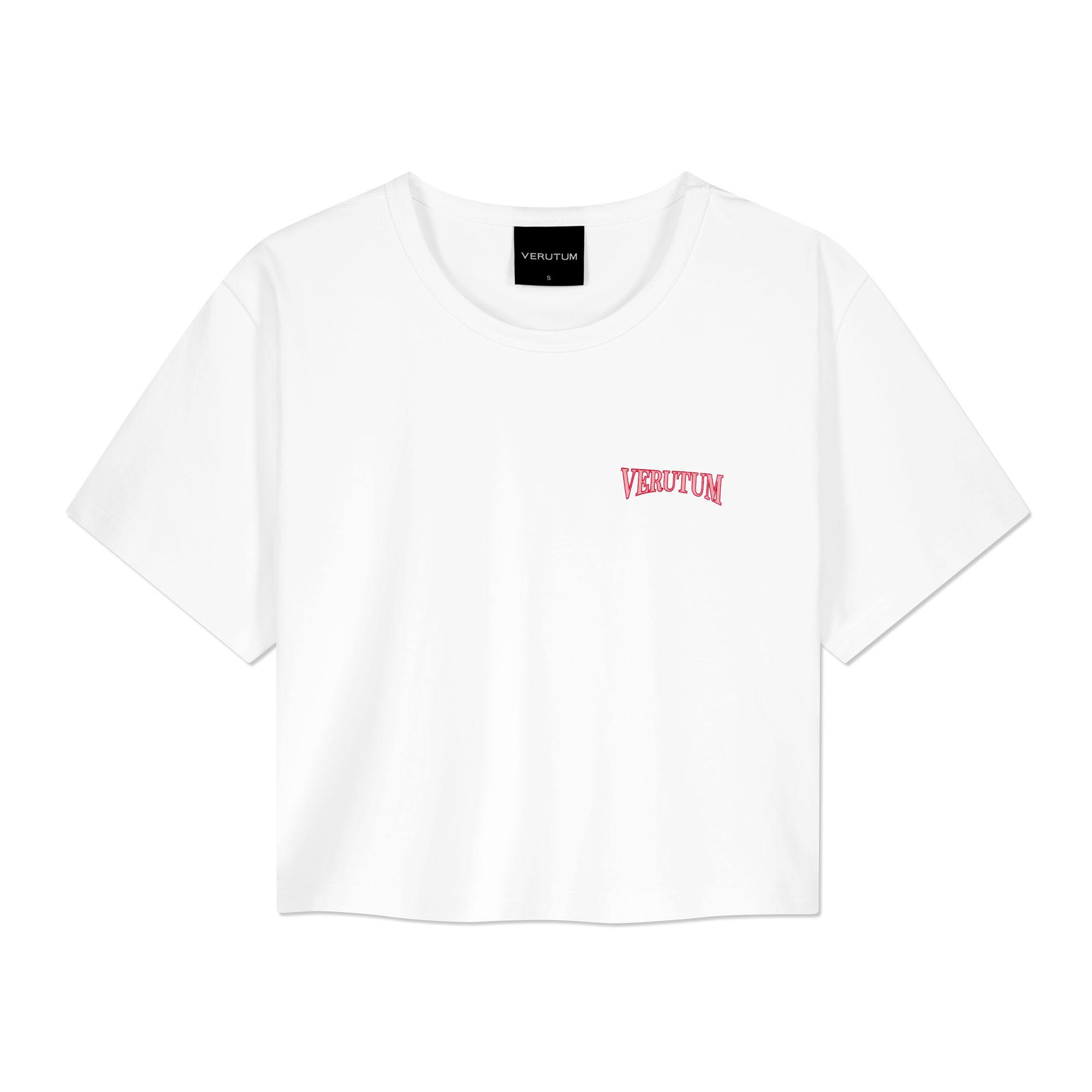 Verutum Serif Arch Logo Crop T-Shirt White M