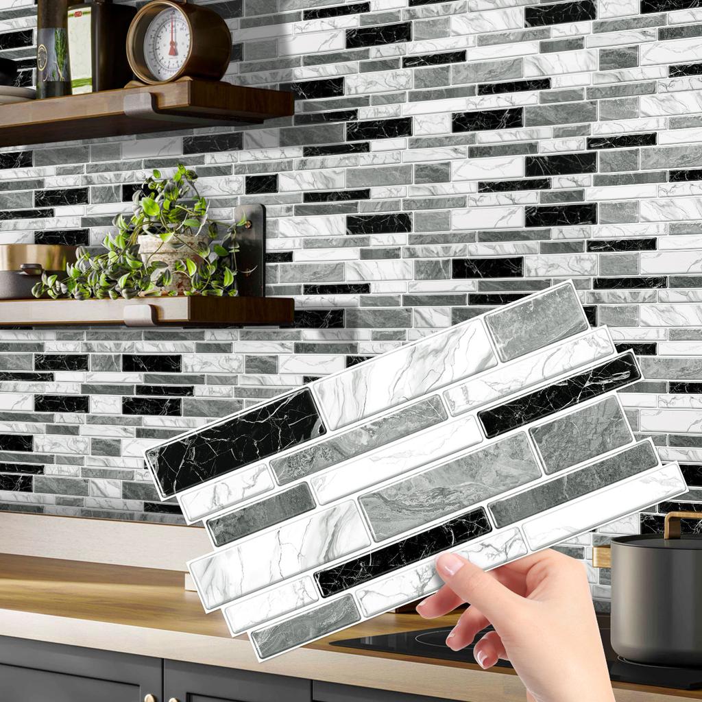 12/24/48pcs Peel And Stick Tile Sticker Self Adhesive Stick On Tile Backsplash For Kitchen Bathroom, Bedroom Decoration