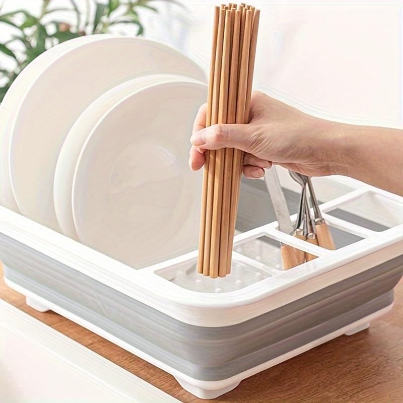 Foldable Dish Rack, Cutlery Storage Rack, Foldable Dish Rack, Drain Above Sink, Fruit and Vegetable Cleaning Sink Drain Basket