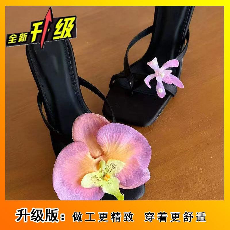 High Value 2025 Summer New Fairy Style Mandarin Duck Toe High Heels One Pedal Niche Design Outside Sandals