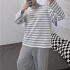 Cotton Men's Pajamas Autumn and Winter Striped Long Sleeve Pants 2-piece Pajamas Casual Breathable Home Wear