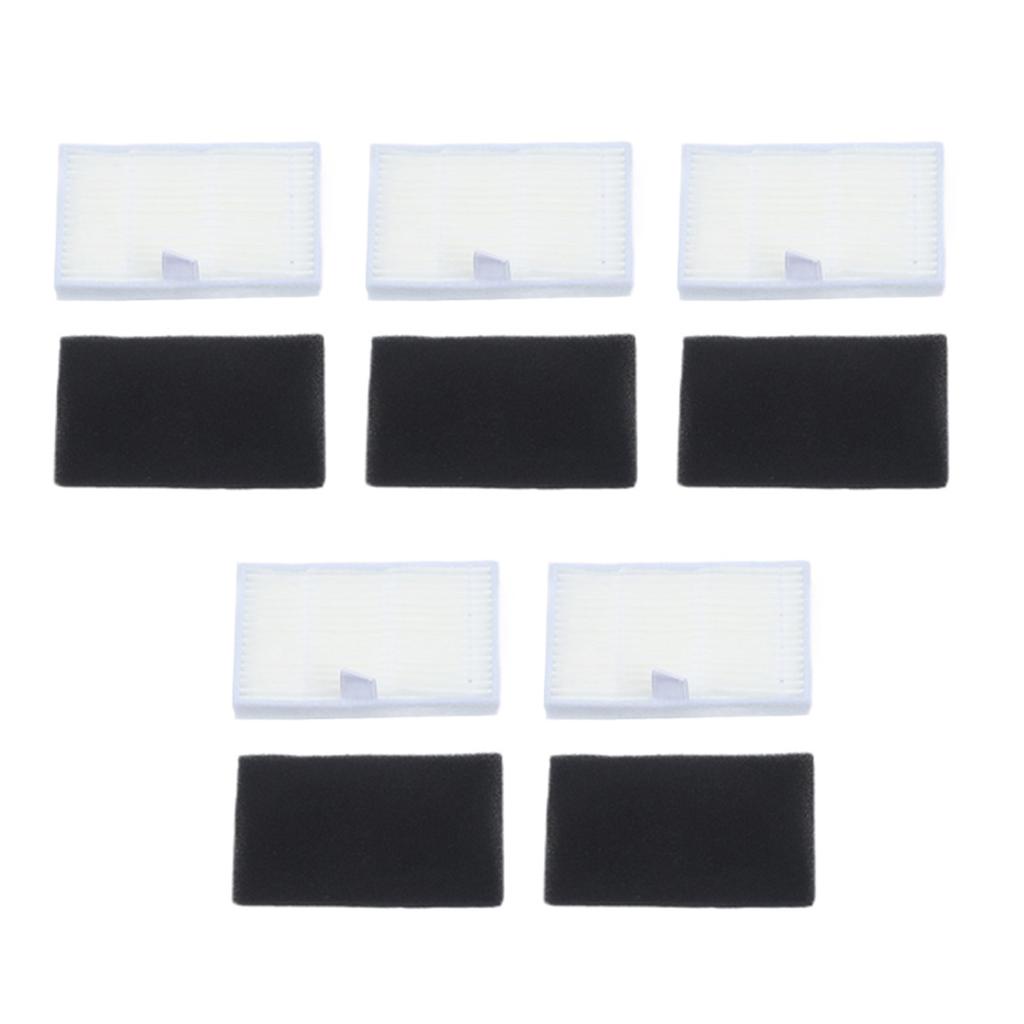5PCS Replacement HEPA Filter Set Efficient Fine Dust Filtration Compatible With For Cecotec For Conga Y70 Robot Vacuum Cleaner