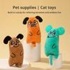 Cartoon Cat and Dog Shaped Toys, Bite-resistant Puppy Plush Dolls Cat Self-entertainment Teeth Grinding and Cleaning Interactiv
