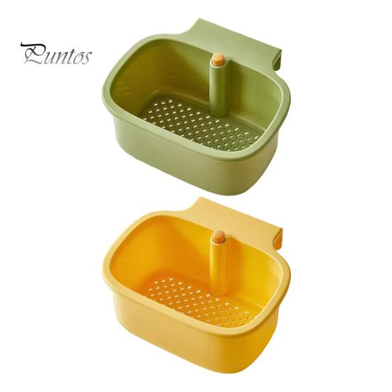 Fruit Draining Basket for Sink Hanging Strainer Basket, One-Press Food Waste Catcher, Anti Clogging Durable ABS Stainless Steel Filter, Practical