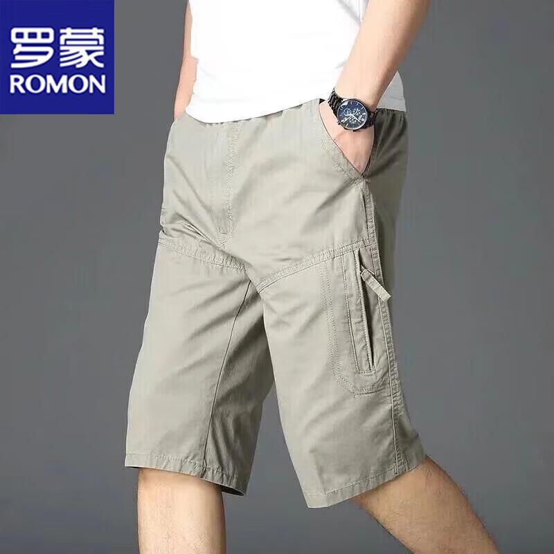 

ROMON Men s Summer Loose Cotton Cargo Shorts 5XL