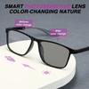 3PCS Pochromic Color Changing Sports Reading Glasses for Men Anti Blue Light Presbyopia Glasses Square Cycling