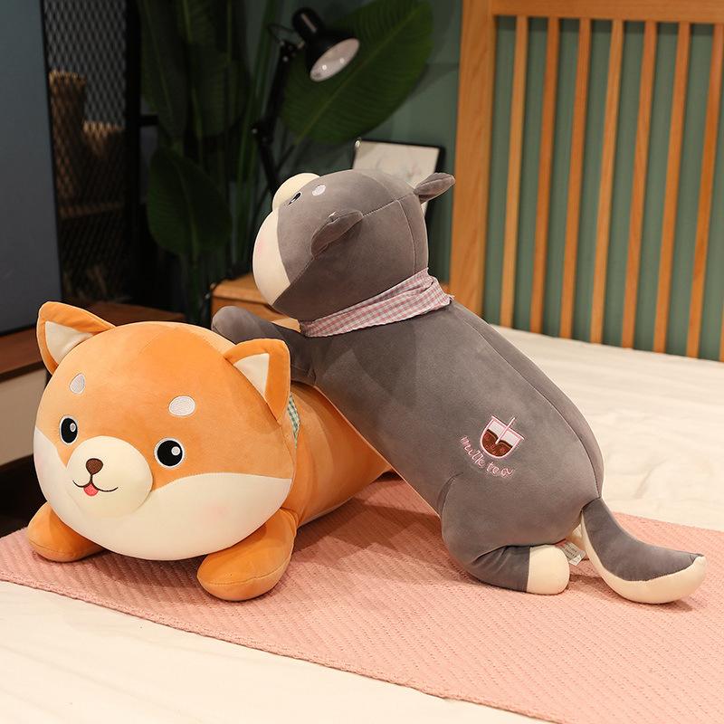 Plush Puppy Lying Toy Soft Cushion Pillow Cute Plushie Room Decoration Kids Gift