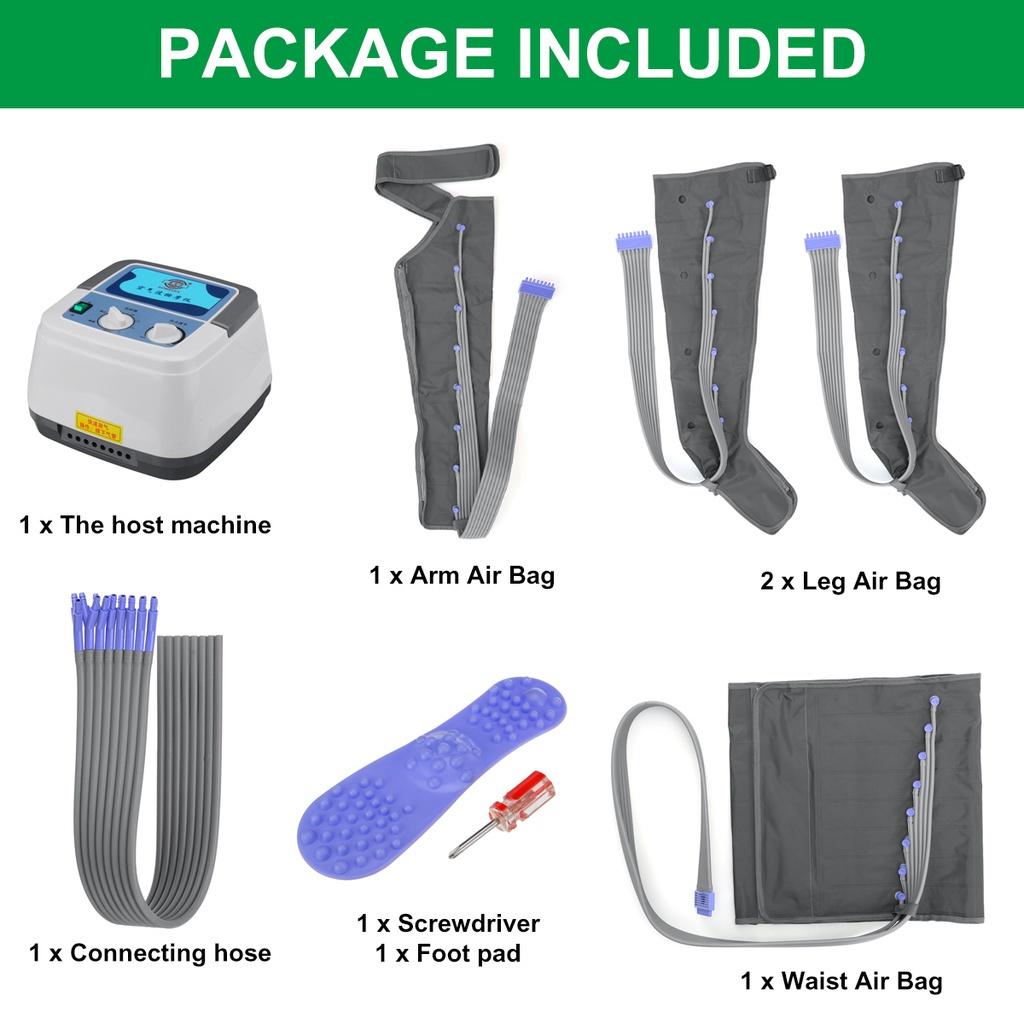 Electric Pressotherapy Air Compression Leg Foot Massager Infrared Therapy Arm Waist Pneumatic Vibration Air Wave Pressure Machine