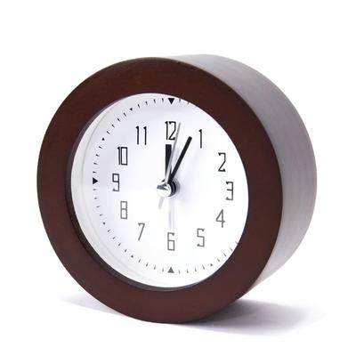 Wecker aus Holz, leuchtende Tischuhr, Uhr, analog, natürlich, nordisch, leise, Uhr, Funktion, klein, niedlich, batteriebetrieben, (braun)