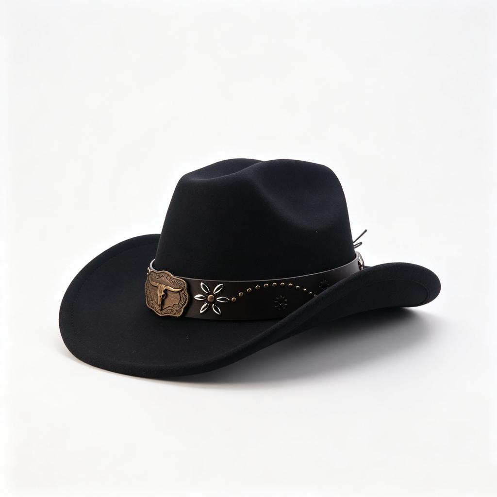 Cowboy Hat Men's and Women's Niche Exquisite Multi-element Hat New Western Cowboy Hat Fashion Wear Clothing Accessories