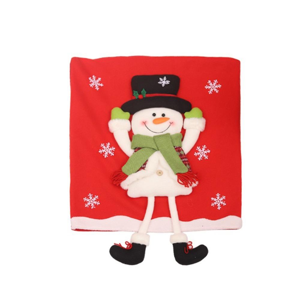 3D Doll Design Christmas Chair Cover Cloth Snowman Chair Cover Santa Chair Cover  Holiday Festival