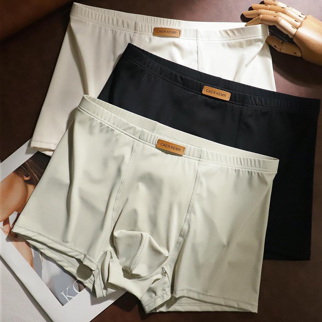 Men's Seamless Ice Silk Luxury Boxer Briefs - Breathable, Comfortable, Plus Size Available