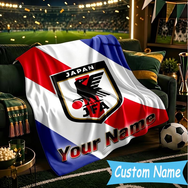 Custom Personalized Blanket Japan Football Association Soft Throw Blanket, Suitable for Family and Friends, Sofa Blanket,Home Decor Christmas gift
