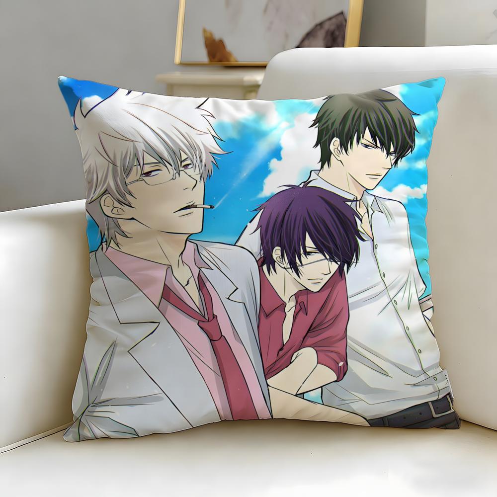 classic anime Gintama Cushion Cover Soft  EasyWash Pillow Case  Versatile for Couch Bed Travel and Office