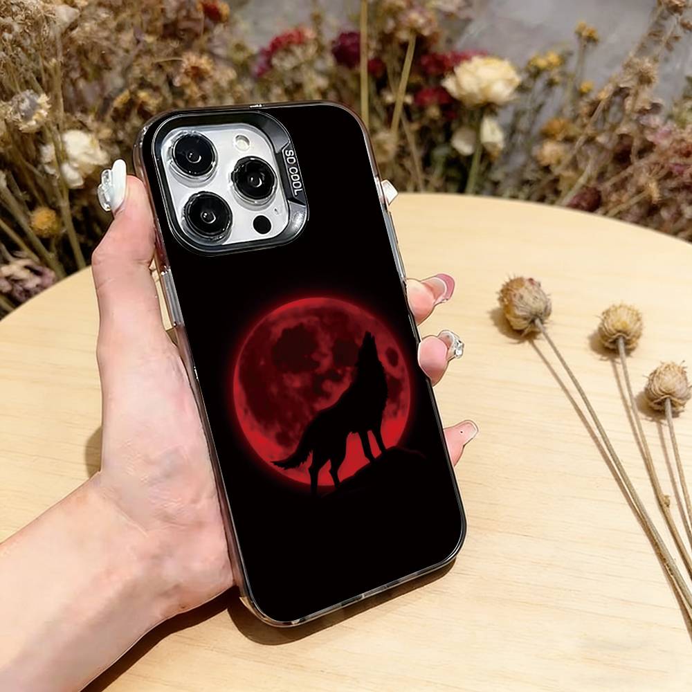 The Wolf Phone Case For iPhone 17,16,15,14,13,12,11 Plus,Pro Max,XS,Colorful Silver Phone Case Funda Cover