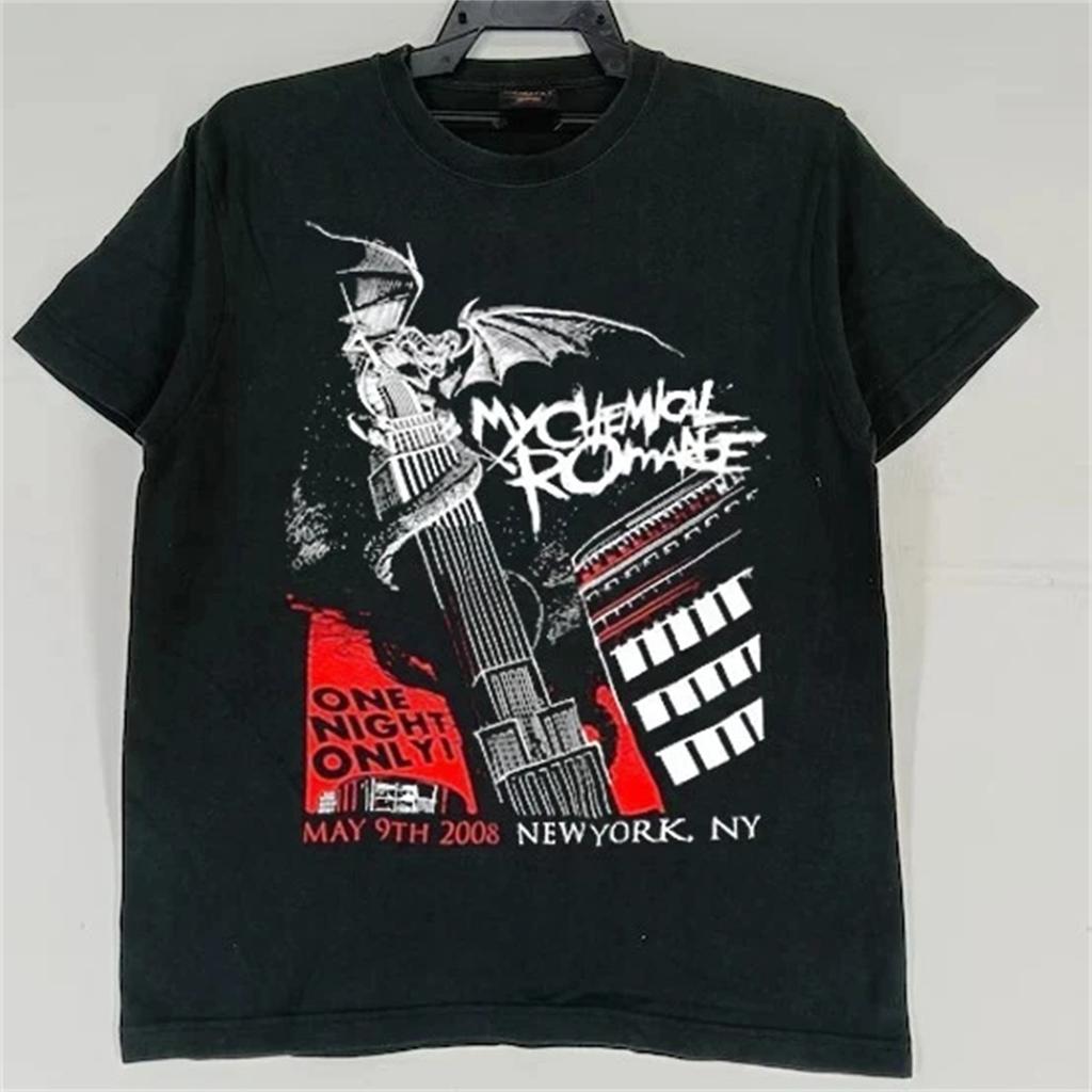 Vintage My Chemical Romance Rock Band 2008 T-shirt Remake T Shirt Tees Tops Unisex Cotton Short Sleeve High Street