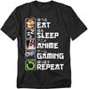 Eat Sleep Anime Gaming Repeat T-shirt
