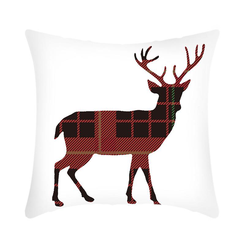 Christmas Bedside Cushion Cover Office Nap Pillow Cover Short Plush Printed Cushion Cover