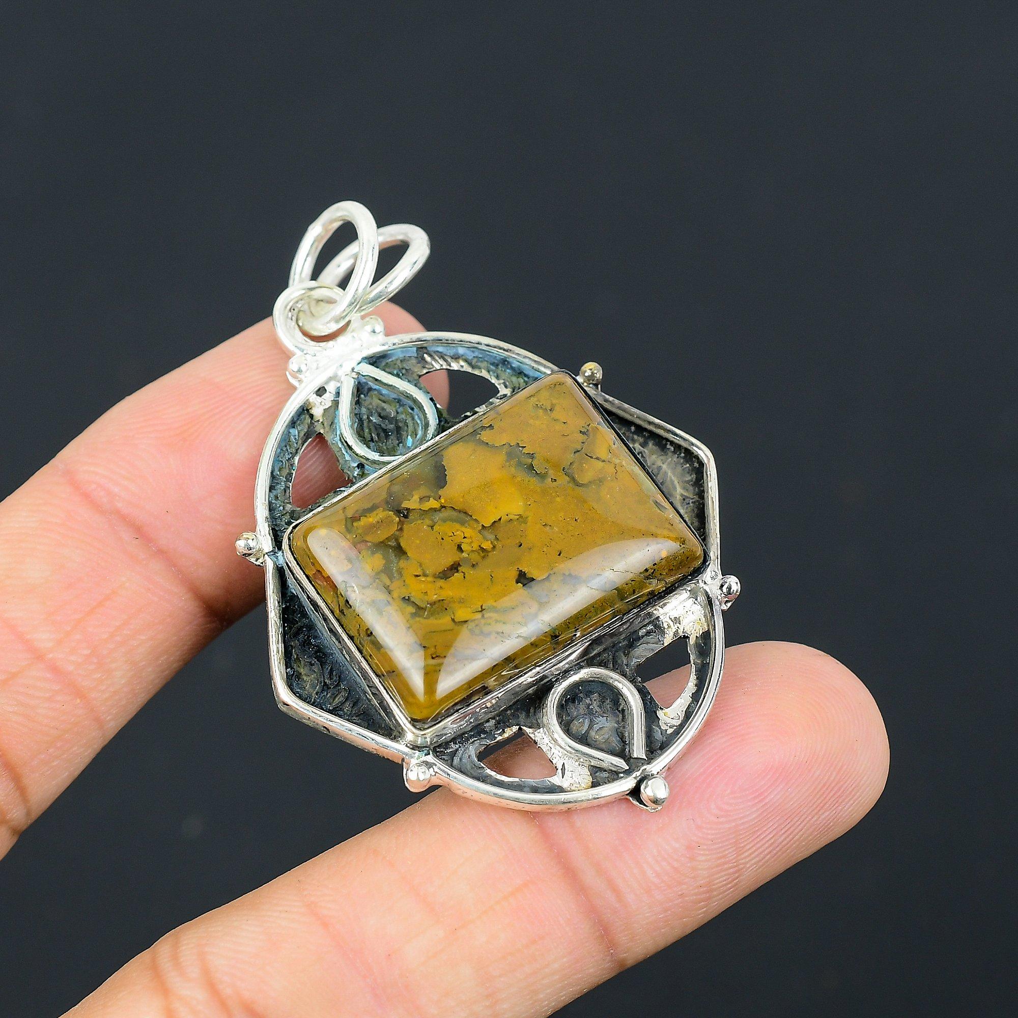 

Sterling Silver Natural Fruit Jasper Engagement Birthday Wedding Pendant Jewelry