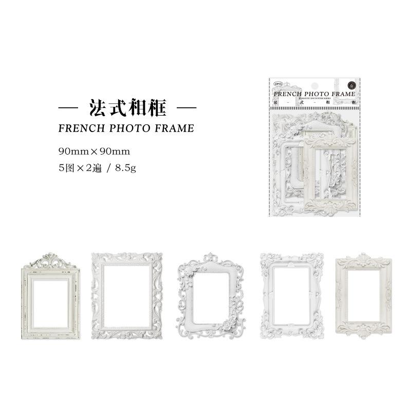 

Frame Cards Set Hollow Flowers Retro Mirror Frame Collage Paper for Scrapbooking Journaling DIY Crafts Planner Diary Album