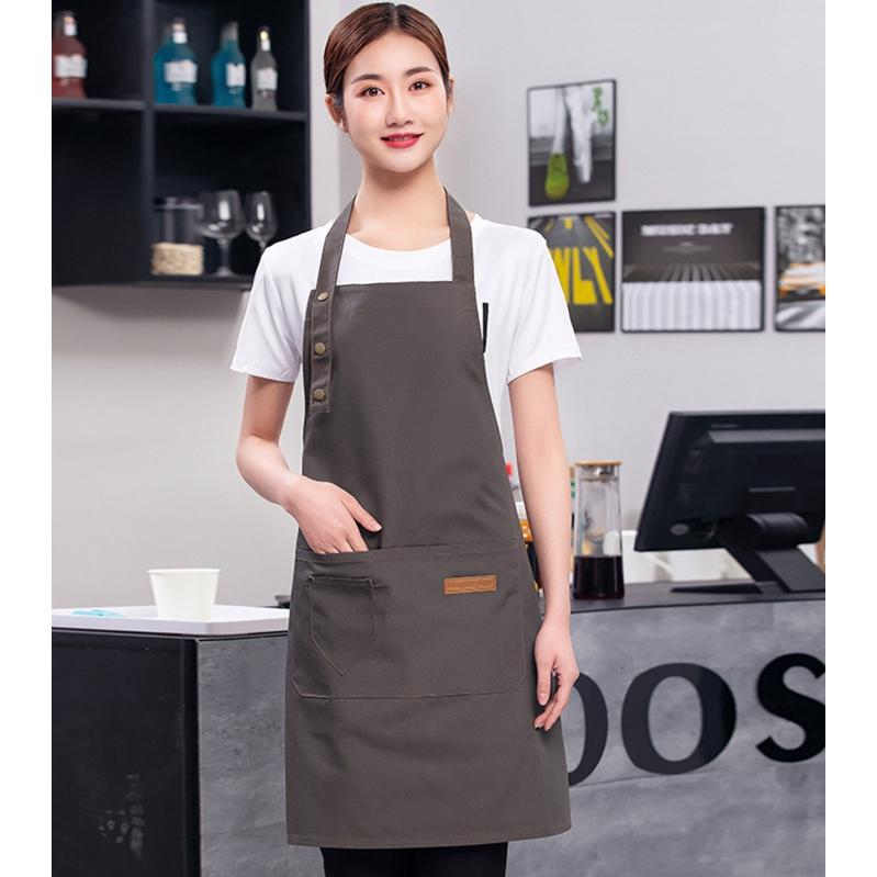 

Модные холщовые кухонные фартуки для женщин и мужчин, рабочий фартук для шеф-повара для гриля, ресторана, бара, кафе, красоты, маникюра, студии, униформа None серый