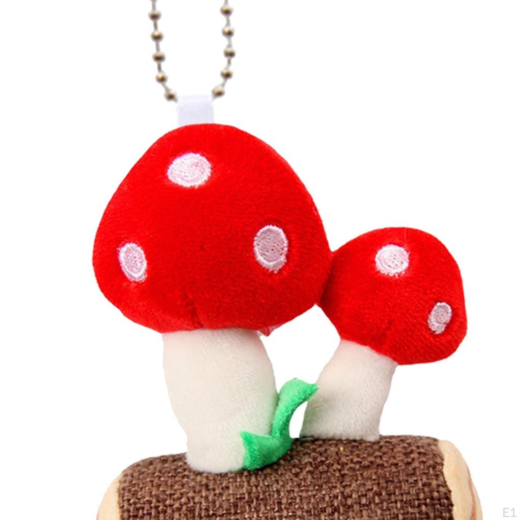 Keychain Backpack Decoration Stuffed Plush Mushroom Toy Handbag Charm Ornament for Party Favors