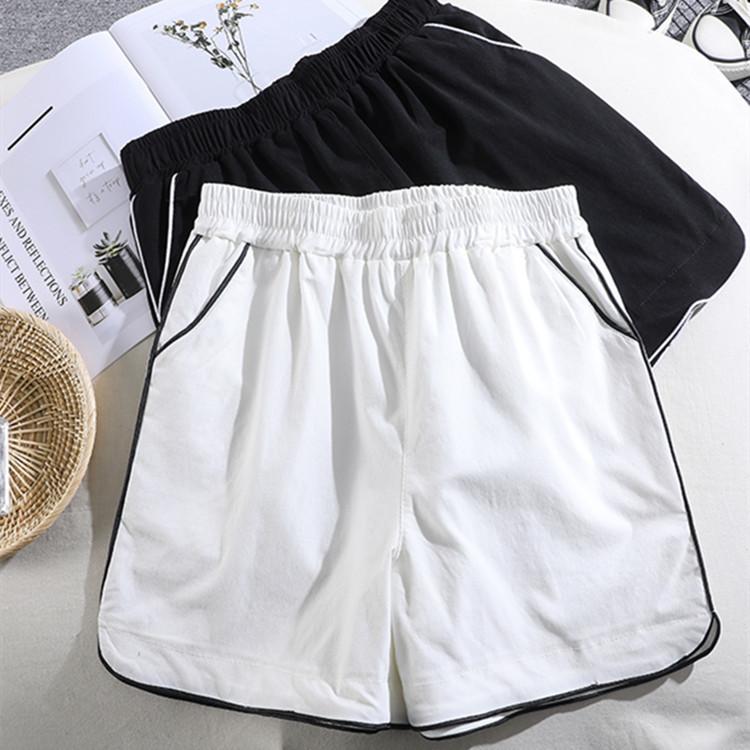 New Summer Ice Silk Cotton Quick-drying Shorts Elastic Waist Large Size Three-point Sports and Casual Shorts for Women