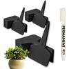 Cultivea - 120 Black Garden Plant Labels In Plastic + Marker | Outdoor Vegetable Patch Labels | T-Shape Stake