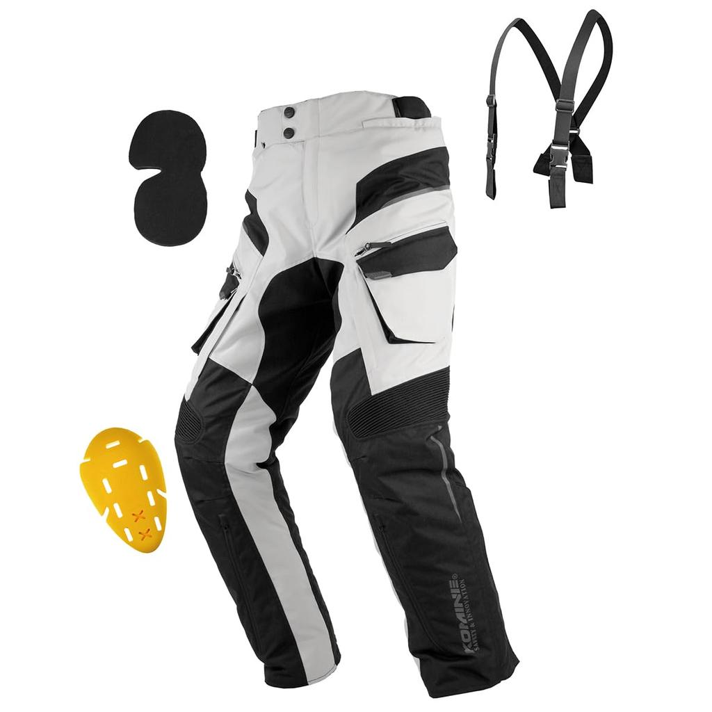 KOMINE Motorcycle Protective Pants CE Rama 4XL Full-Year PK-929, All-Season, Breathable, Waterproof, Protective, Design, 07-929, Ivory,
