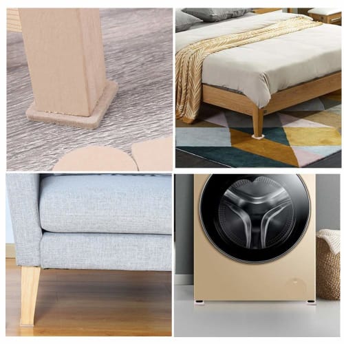 Large Felt Sheets, Felt Pads, 30 X 21 Cm, 5.5 Mm Thick, Self-Adhesive, Prevents Scratches On Floors and Furniture, Pack of 3 (Beige)