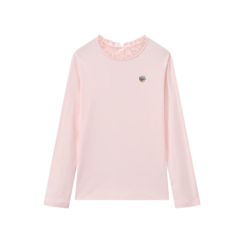 Teenie Weenie Kids' Girls' Ruffle Collar Cotton Long-Sleeve T-Shirt